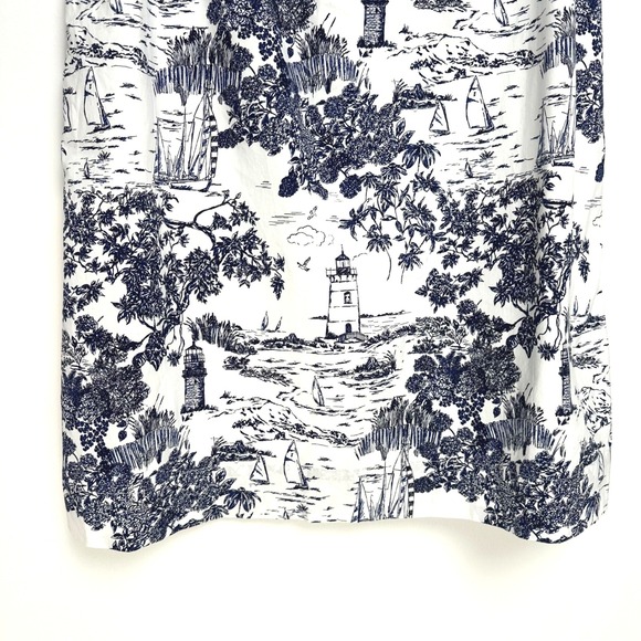 Vineyard Vines Pippa Poplin Dress Toile Navy White Sleeveless M - Picture 9 of 11